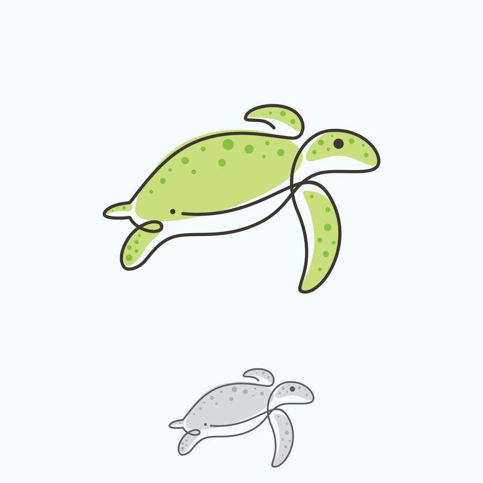 gemakkelijk lijn kunst schildpad logo ontwerp vector