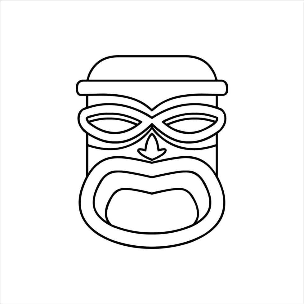 silhouet van tiki afgod icoon. gemakkelijk illustratie van een tiki afgod icoon voor web ontwerp geïsoleerd Aan een wit achtergrond, tiki tribal houten masker, tropisch exotisch fabriek en bamboe bord. traditioneel Hawaii vector