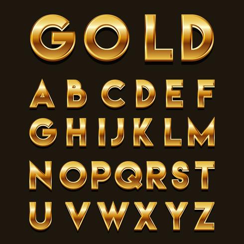 Gouden 3D-lettertypen Vector