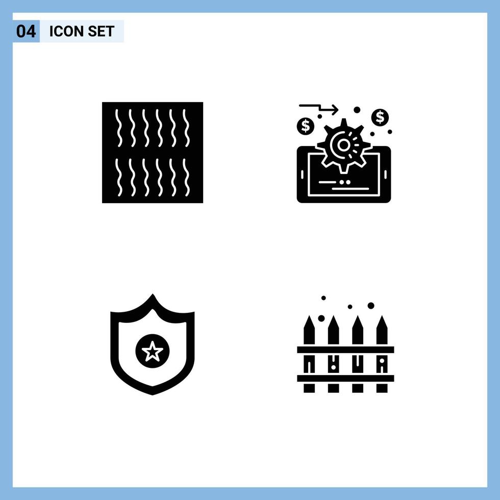 4 gebruiker koppel solide glyph pak van modern tekens en symbolen van voedsel tuin analytics Politie onroerend goed bewerkbare vector ontwerp elementen