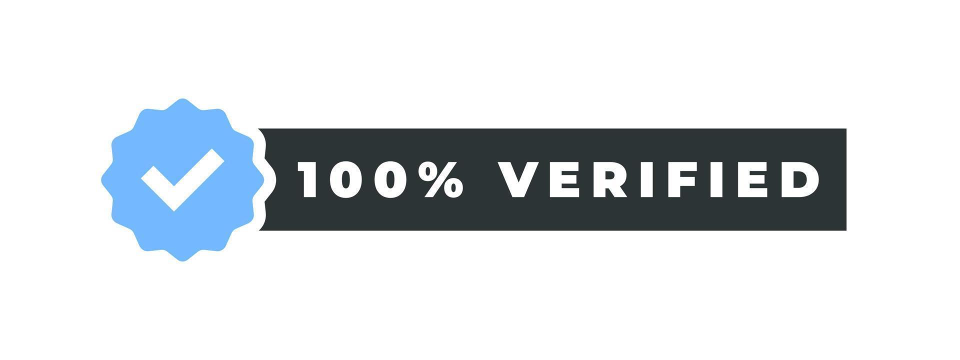 percentage geverifieerd. verificatie pictogrammen. geverifieerd badges concept. pictogrammen voor sociaal media. vector illustratie