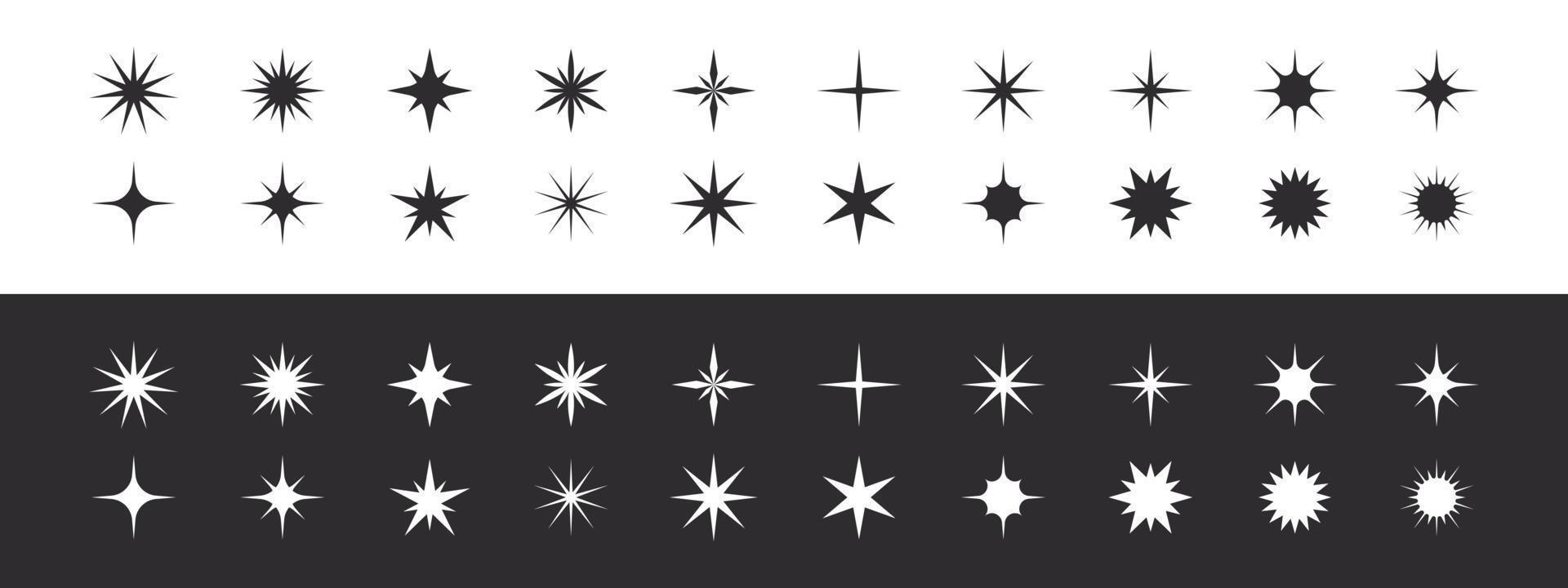 sterren pictogrammen. modern sterren symbolen. beoordeling ster tekens. vector pictogrammen