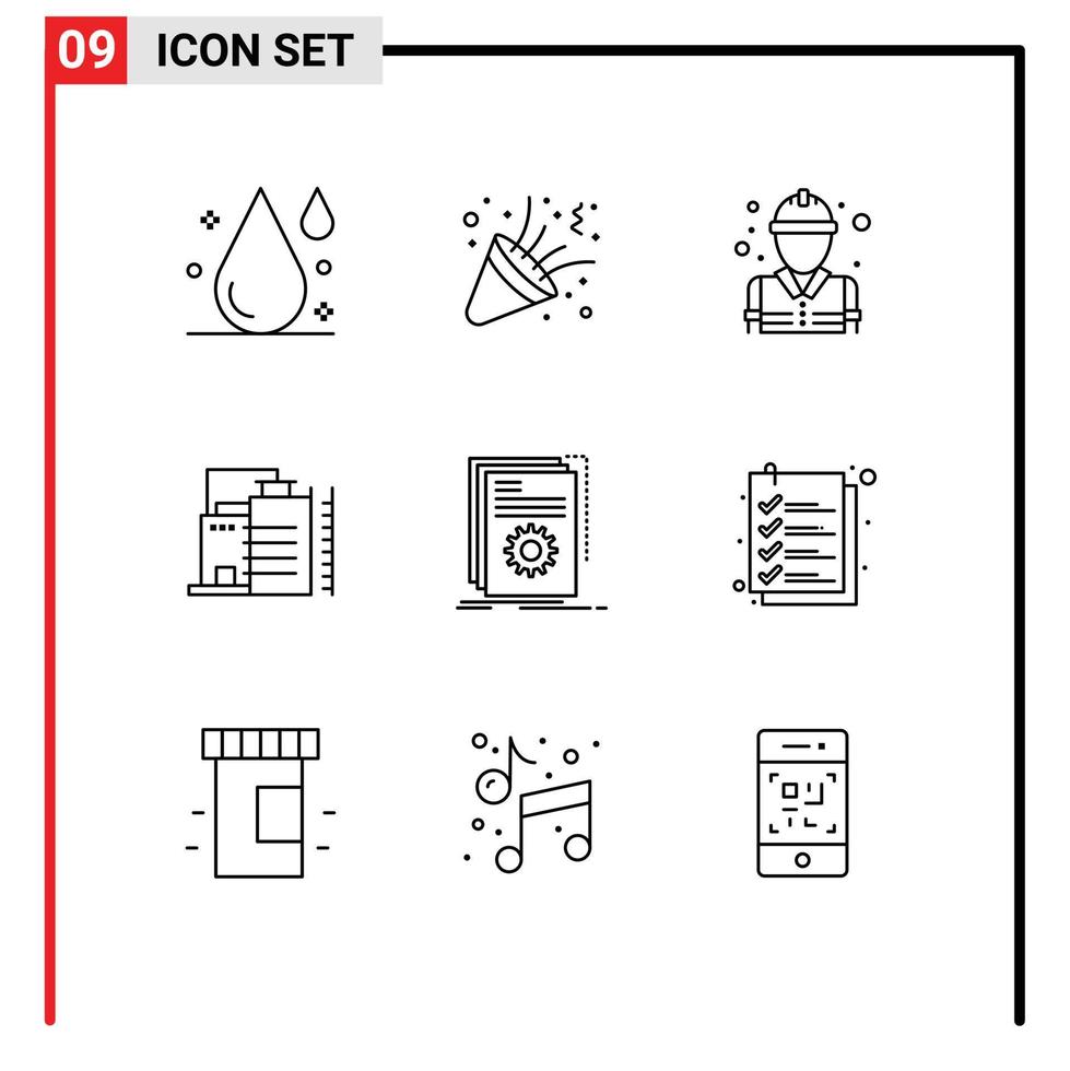 mobiel koppel schets reeks van 9 pictogrammen van bouwen industrie vechter fabriek gebouw bewerkbare vector ontwerp elementen