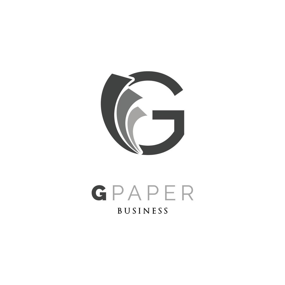 eerste brief g papier icoon logo ontwerp sjabloon vector