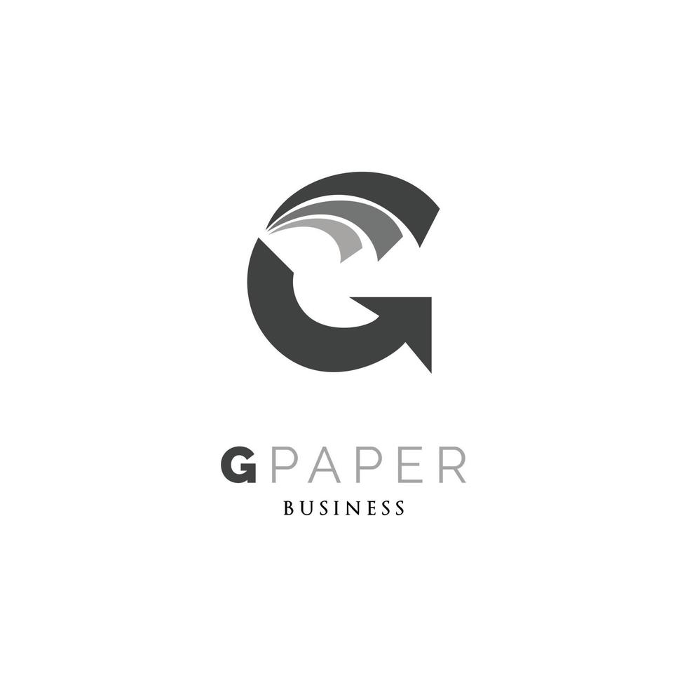 eerste brief g papier icoon logo ontwerp sjabloon vector