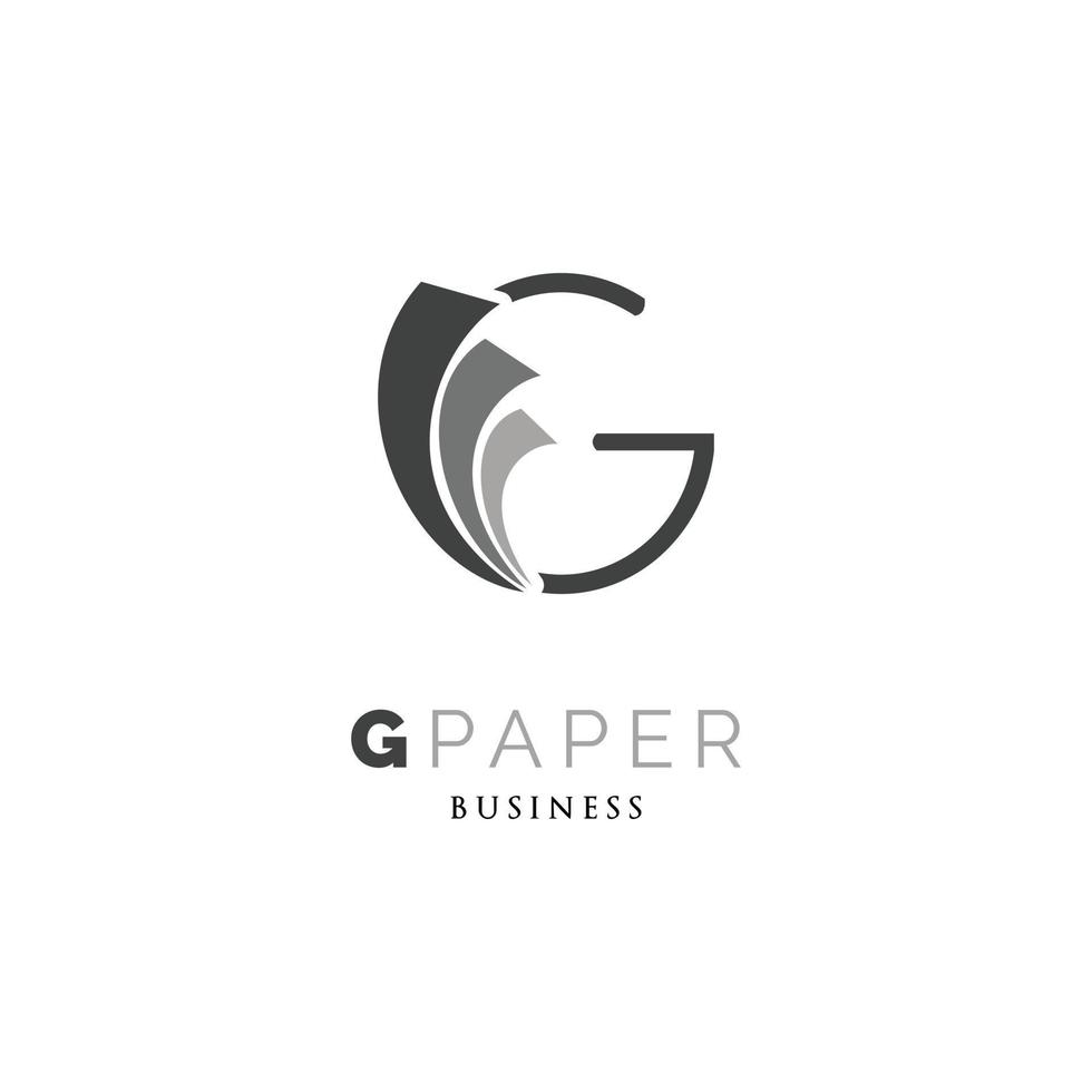 eerste brief g papier icoon logo ontwerp sjabloon vector