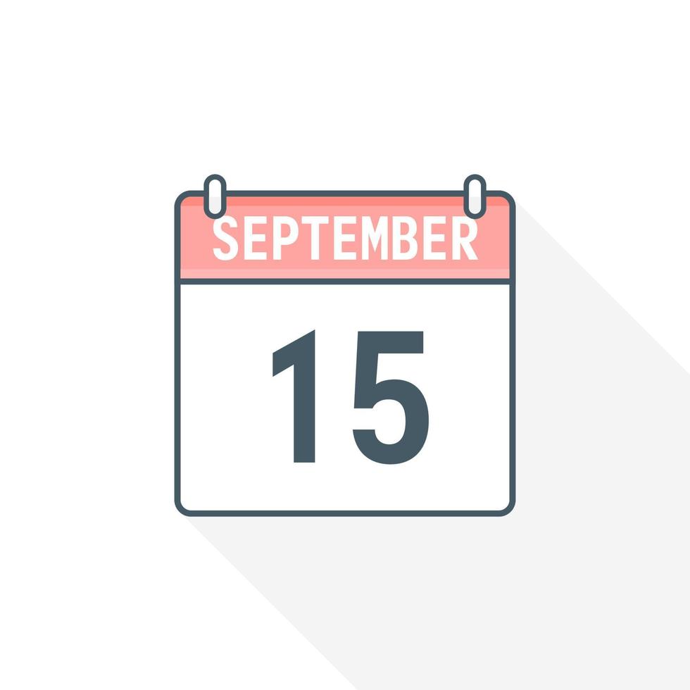 15e september kalender icoon. september 15 kalender datum maand icoon vector illustrator