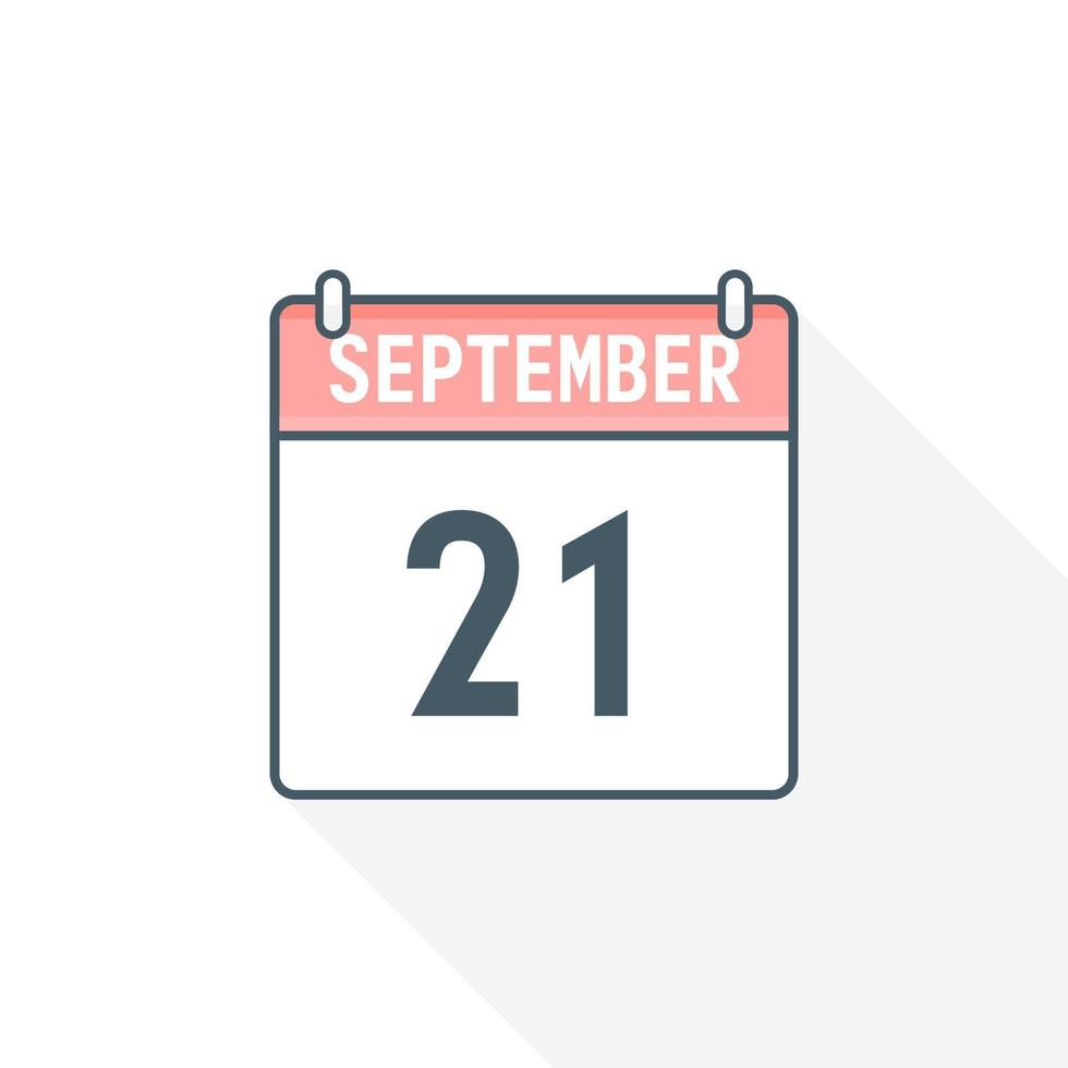 21e september kalender icoon. september 21 kalender datum maand icoon vector illustrator