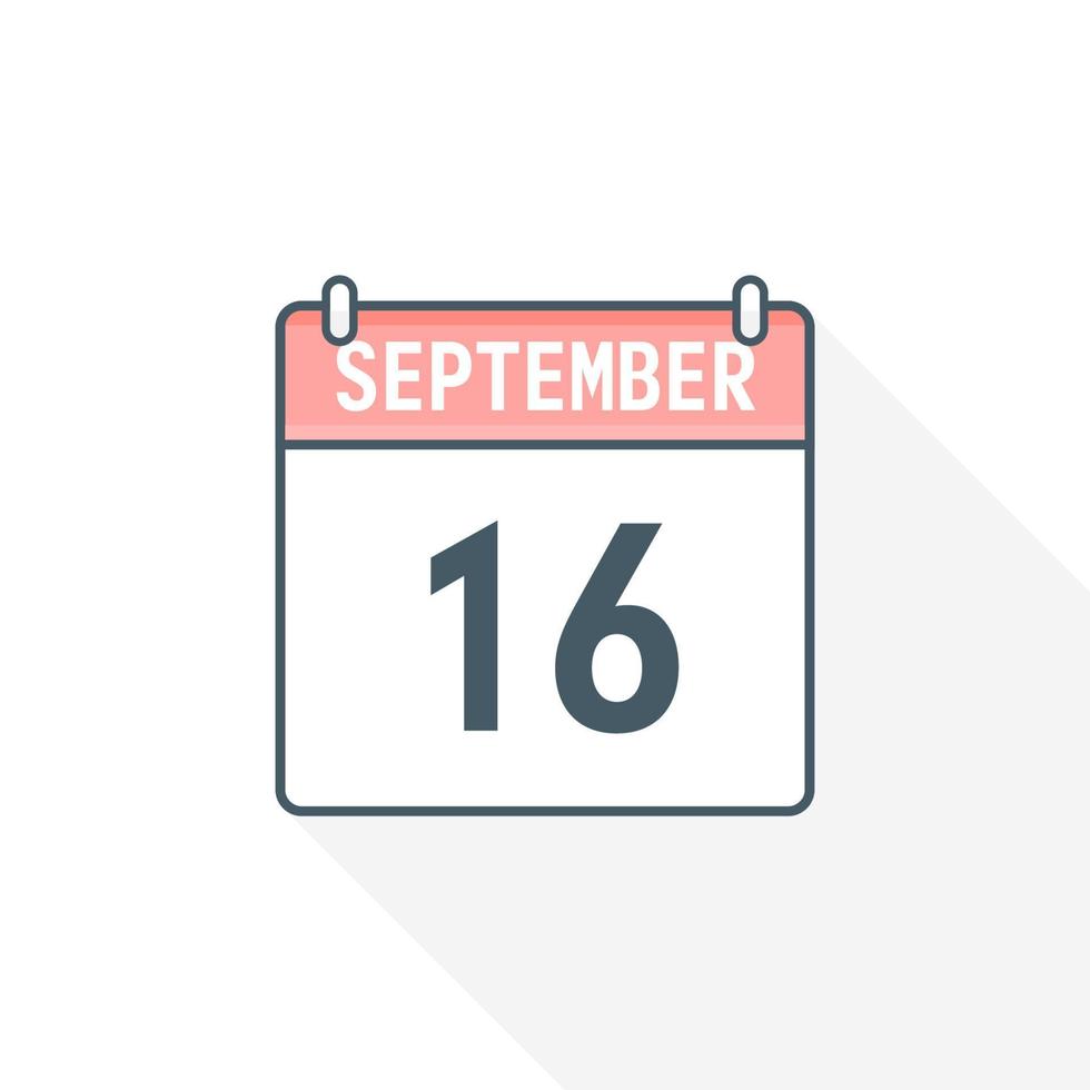 16e september kalender icoon. september 16 kalender datum maand icoon vector illustrator