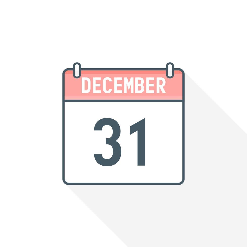 31e december kalender icoon. december 31 kalender datum maand icoon vector illustrator