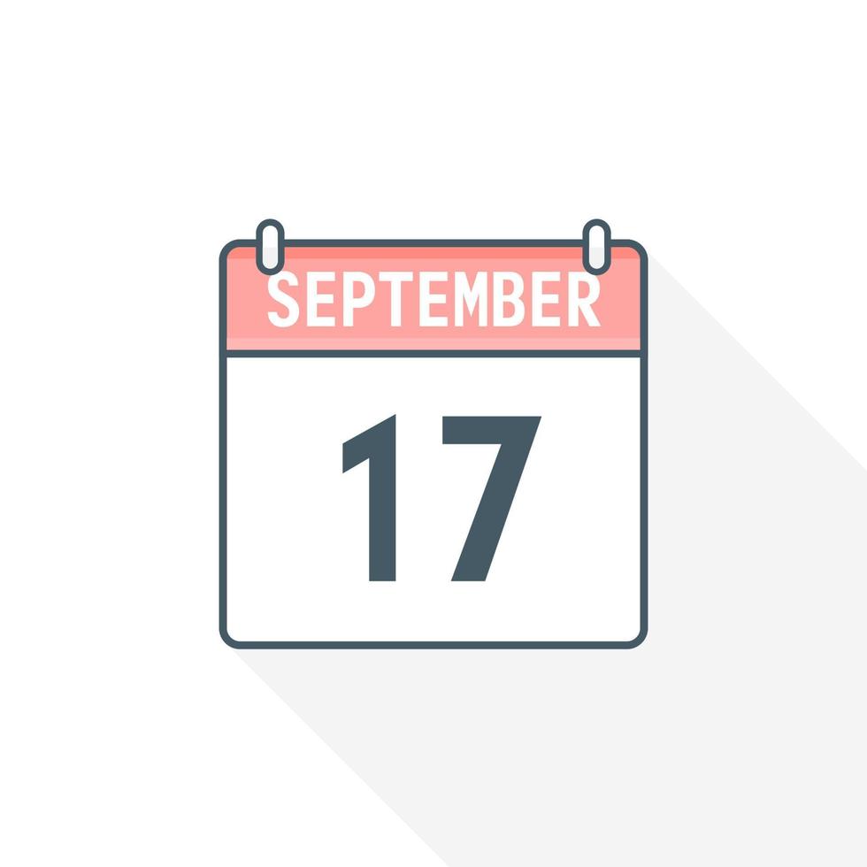 17e september kalender icoon. september 17 kalender datum maand icoon vector illustrator