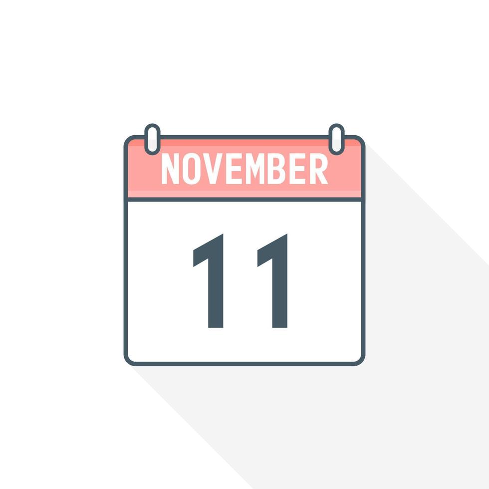 11e november kalender icoon. november 11 kalender datum maand icoon vector illustrator