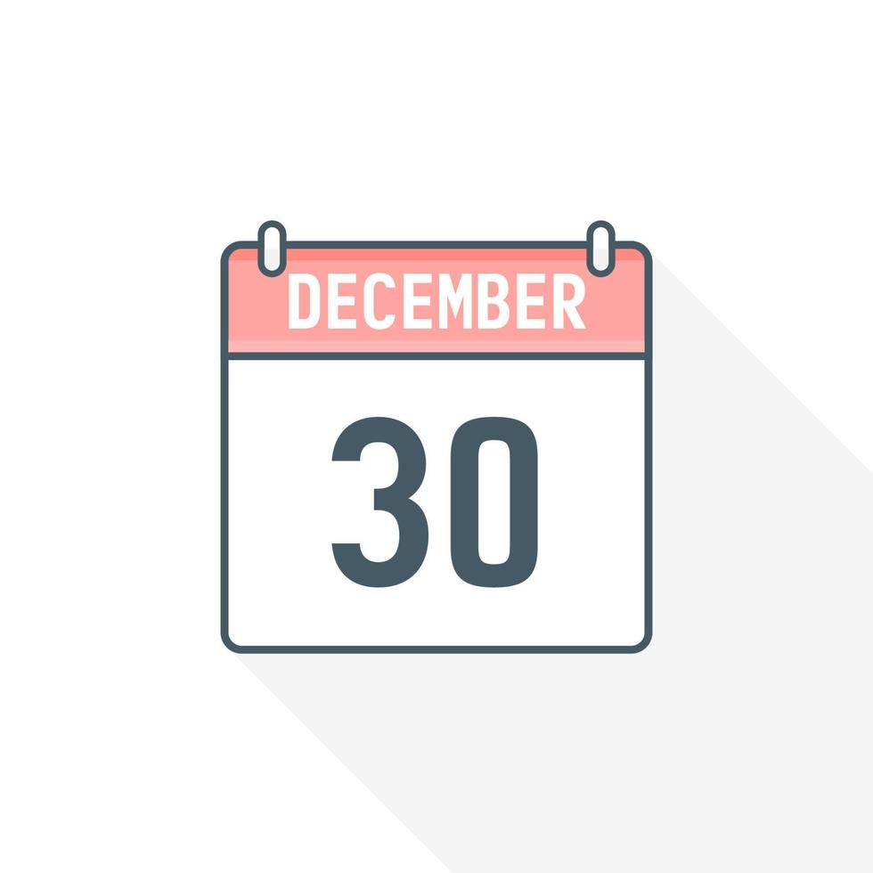 30e december kalender icoon. december 30 kalender datum maand icoon vector illustrator