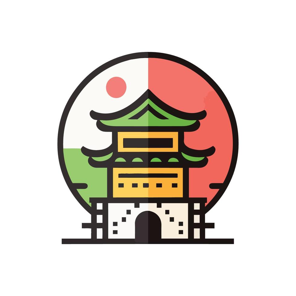 Japan beroemd mijlpaal pictogrammen. vector illustraties.olorful vlak stijl icoon ontwerp