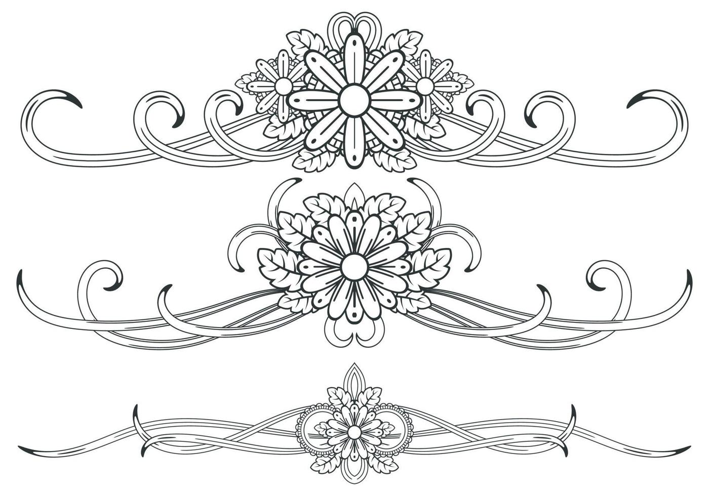 tekening bloem ornament sjabloon vector. tuimelen collecties. tekst verdeler voor kader, grens, titel, Pagina's. wijnoogst illustratie sjabloon. vector eps 10.