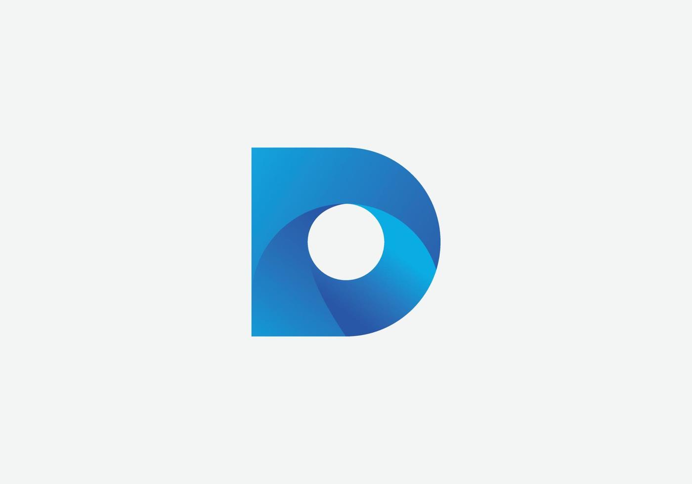 abstract modern d brief eerste tech logo ontwerp vector
