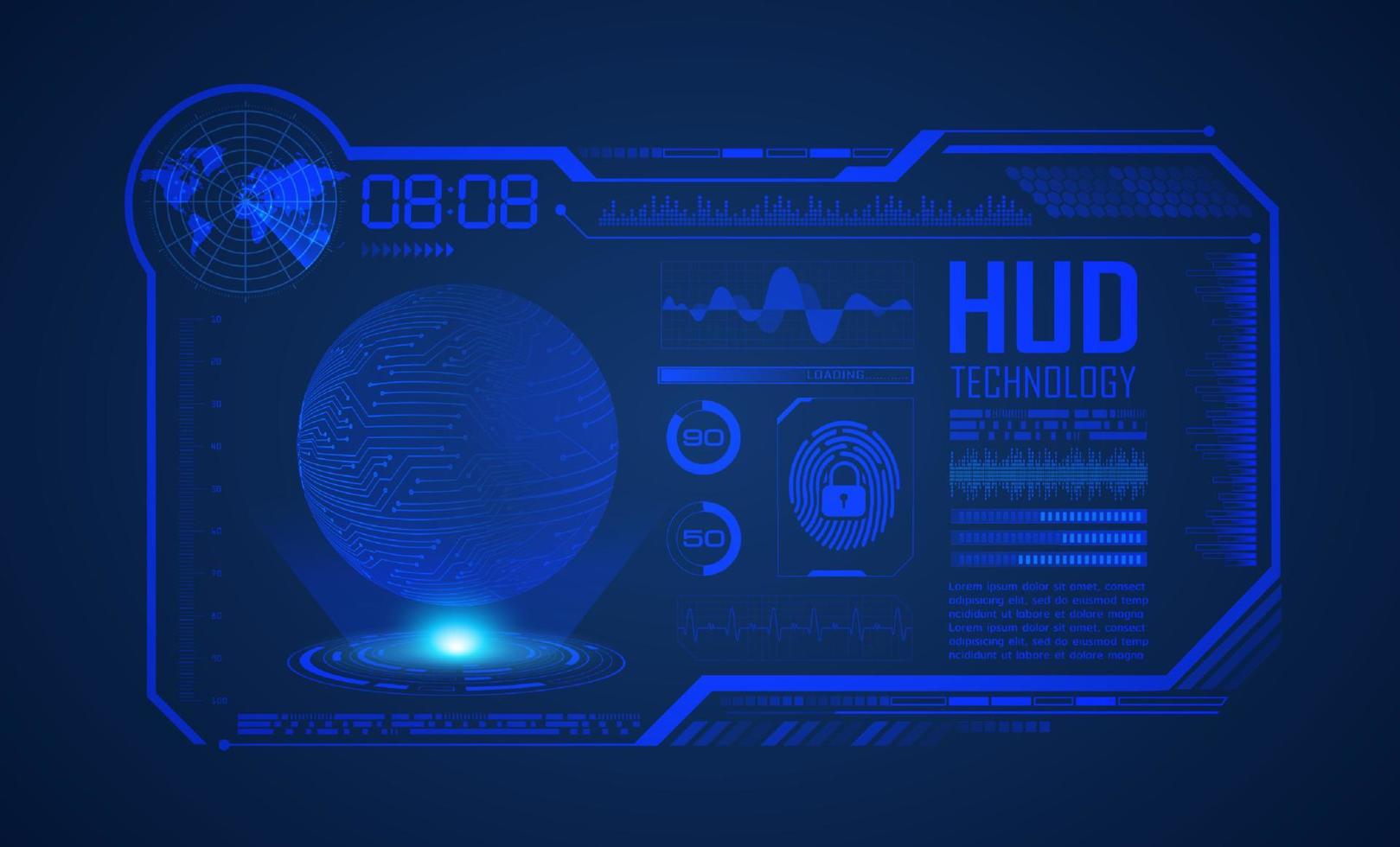 modern hud technologie scherm achtergrond vector