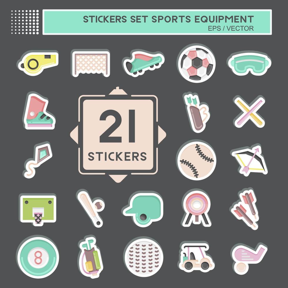 sticker reeks sport- apparatuur. verwant naar sport- uitrusting symbool. gemakkelijk ontwerp bewerkbaar. gemakkelijk illustratie vector