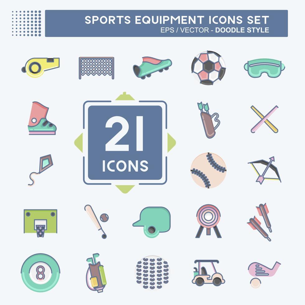 icoon reeks sport- apparatuur. verwant naar sport- uitrusting symbool. tekening stijl. gemakkelijk ontwerp bewerkbaar. gemakkelijk illustratie vector