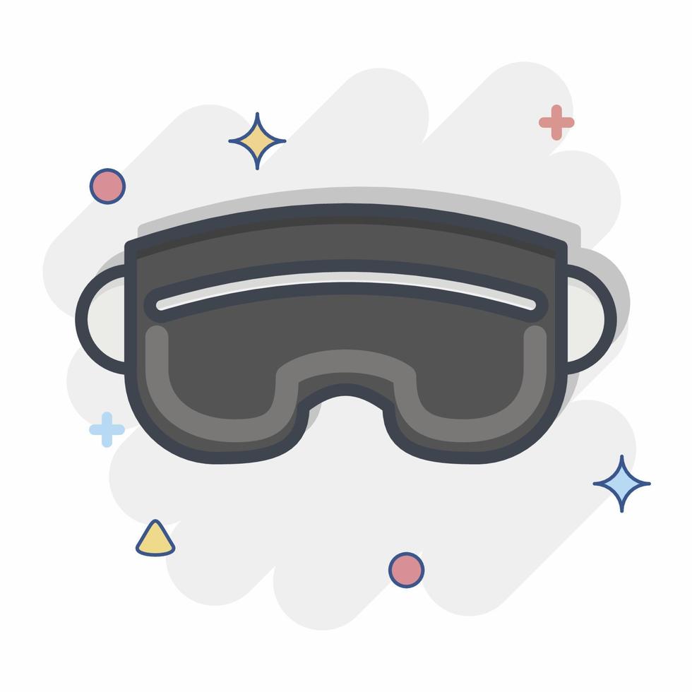 icoon ski stofbril. verwant naar sport- uitrusting symbool. grappig stijl. gemakkelijk ontwerp bewerkbaar. gemakkelijk illustratie vector