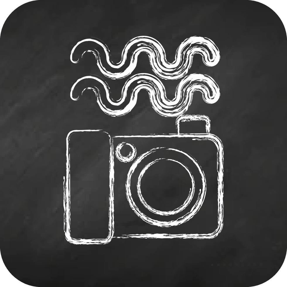 icoon onderwater- fotografie. verwant naar fotografie symbool. krijt stijl. gemakkelijk ontwerp bewerkbaar. gemakkelijk illustratie vector