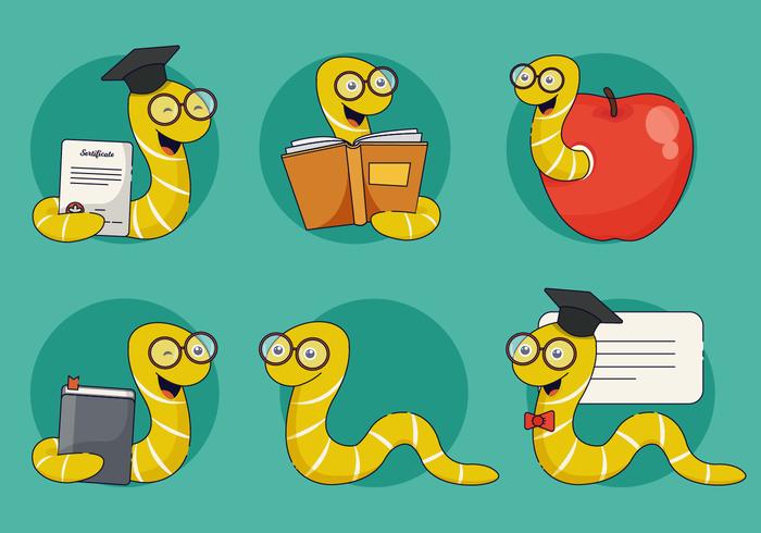 Bookworm karakter vectorillustratie vector