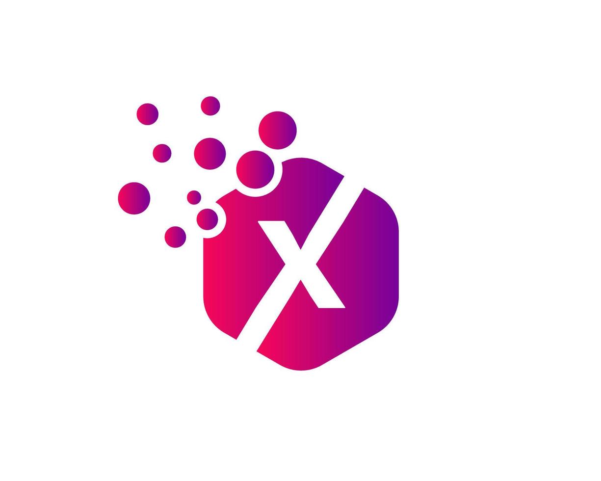 brief X logo voor technologie symbool vector