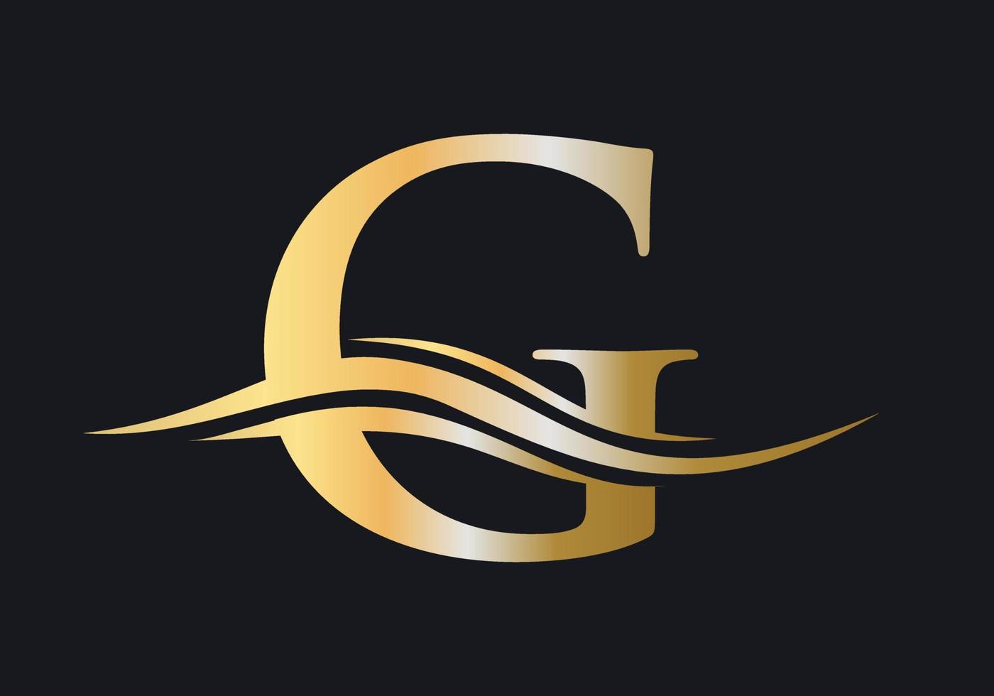 brief g logo ontwerp. g logotype met water Golf concept vector