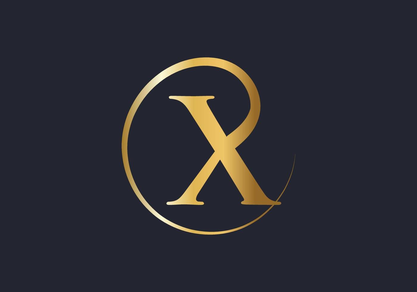 luxe brief X logo. X logotype voor elegant en elegant mode symbool vector