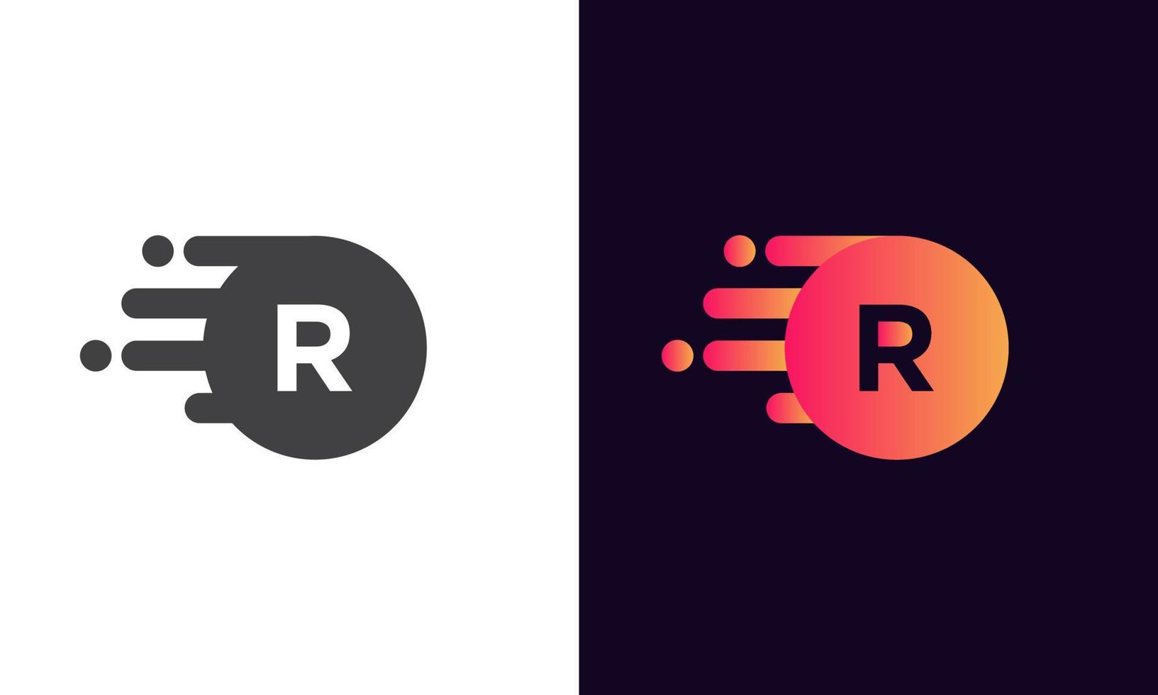 brief r technologie logo ontwerp sjabloon. modern logotype symbool vector