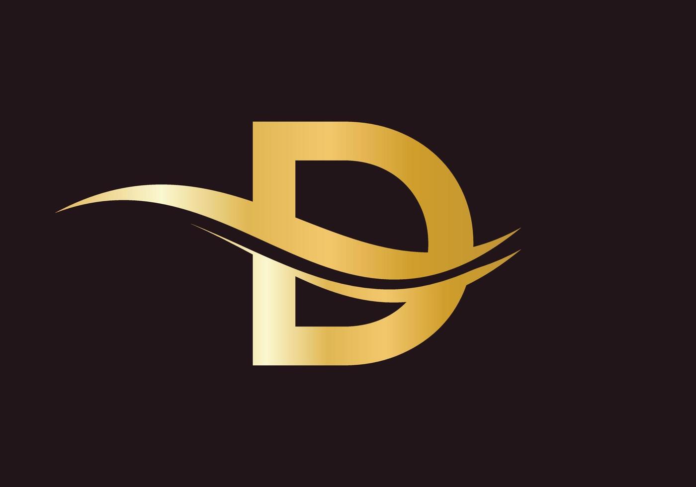 brief d logo luxe concept vector