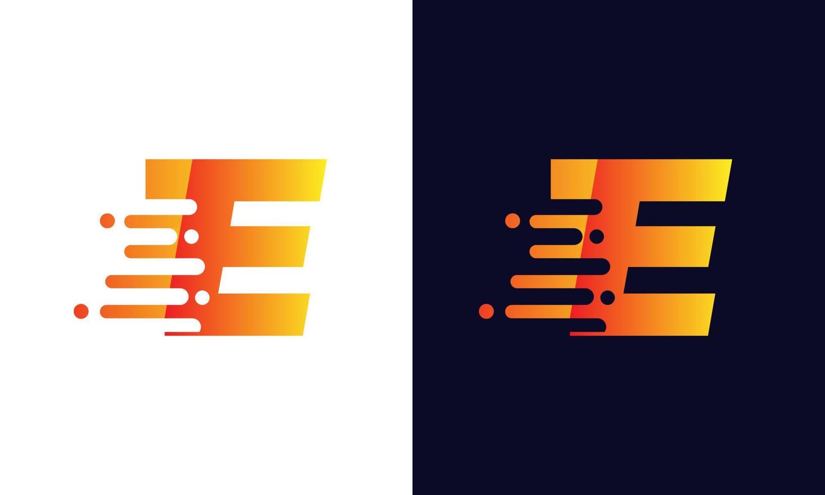 brief e logo snel snelheid, snel energie laten vallen icoon. snelheid logotype element vector
