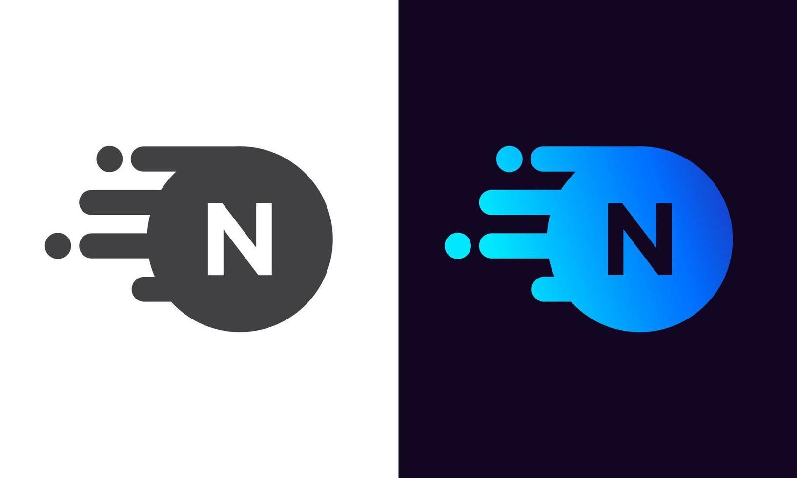 brief n technologie logo ontwerp sjabloon. modern logotype symbool vector