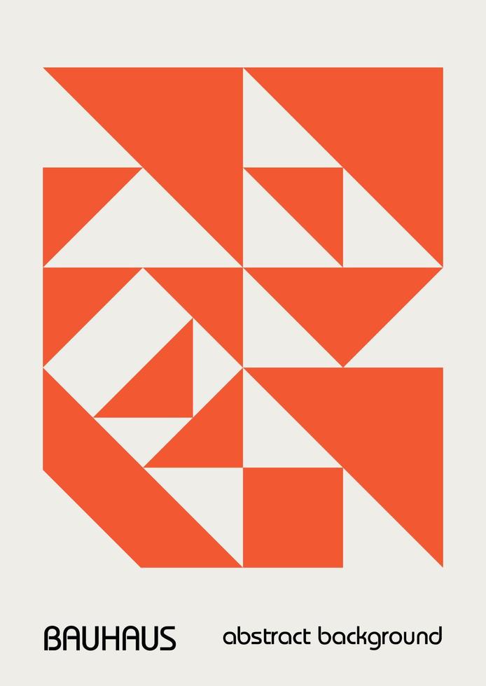 minimaal wijnoogst Jaren 20 meetkundig ontwerp affiches, muur kunst, sjabloon, lay-out met primitief vormen elementen. bauhaus oranje retro patroon achtergrond, vector abstract cirkel, driehoek en plein lijn kunst