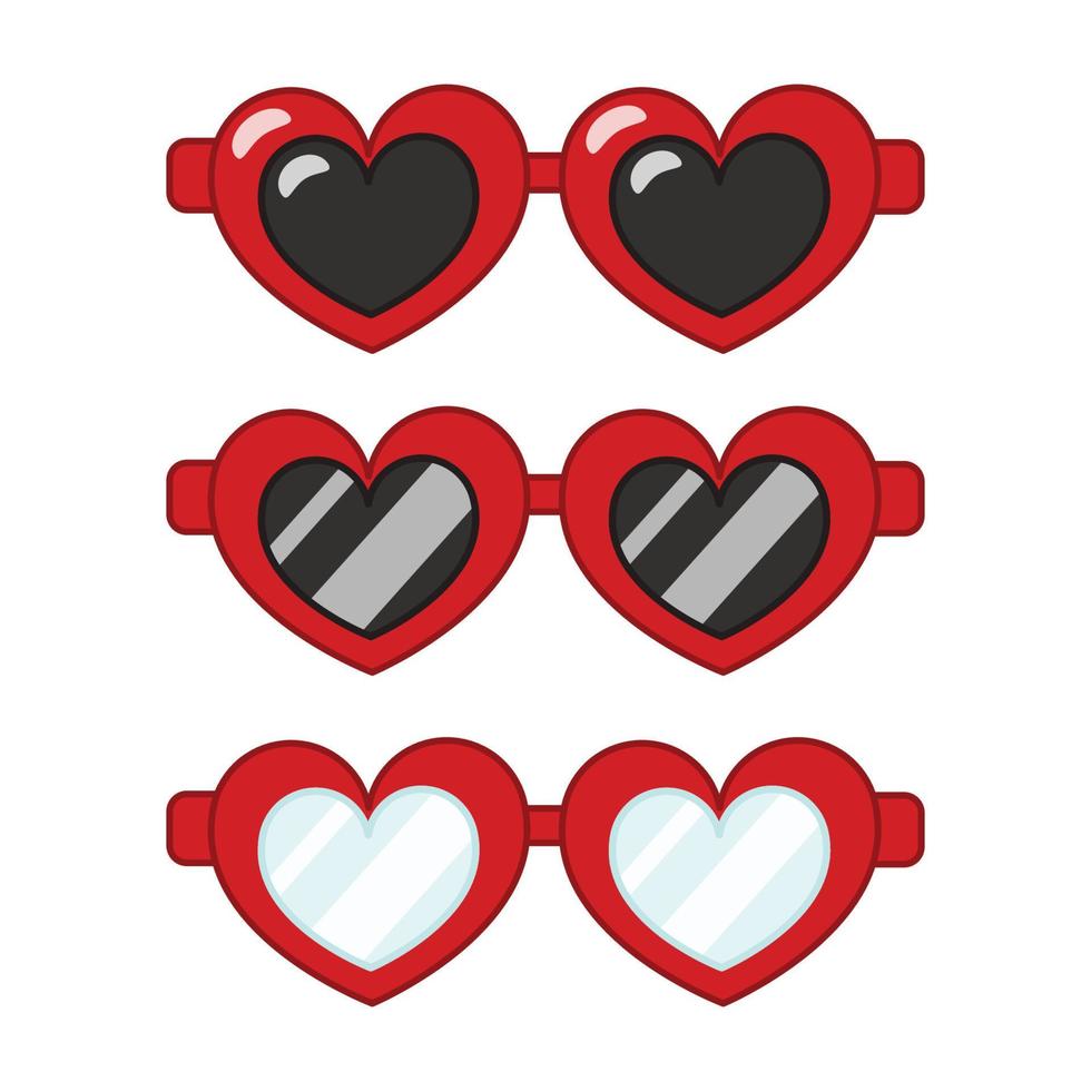 rood hart vormig retro Valentijn zonnebril isolat vector