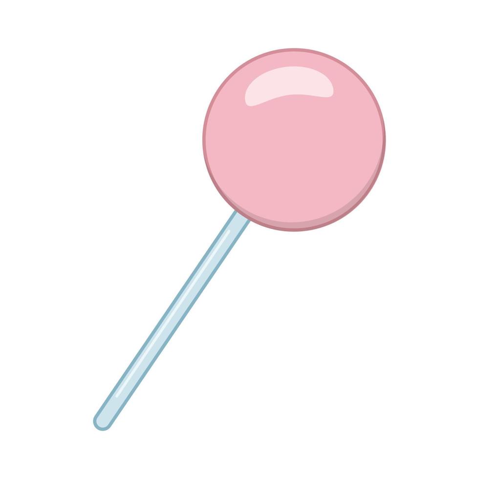beeld van een roze lolly, vlak, tekenfilm stijl. vector