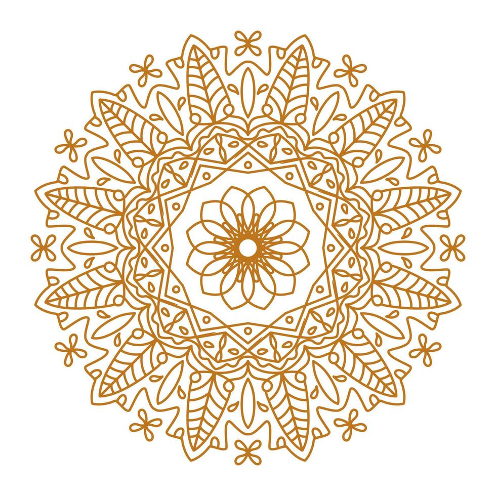 wijnoogst goud luxe mandala bloem kant patroon vector