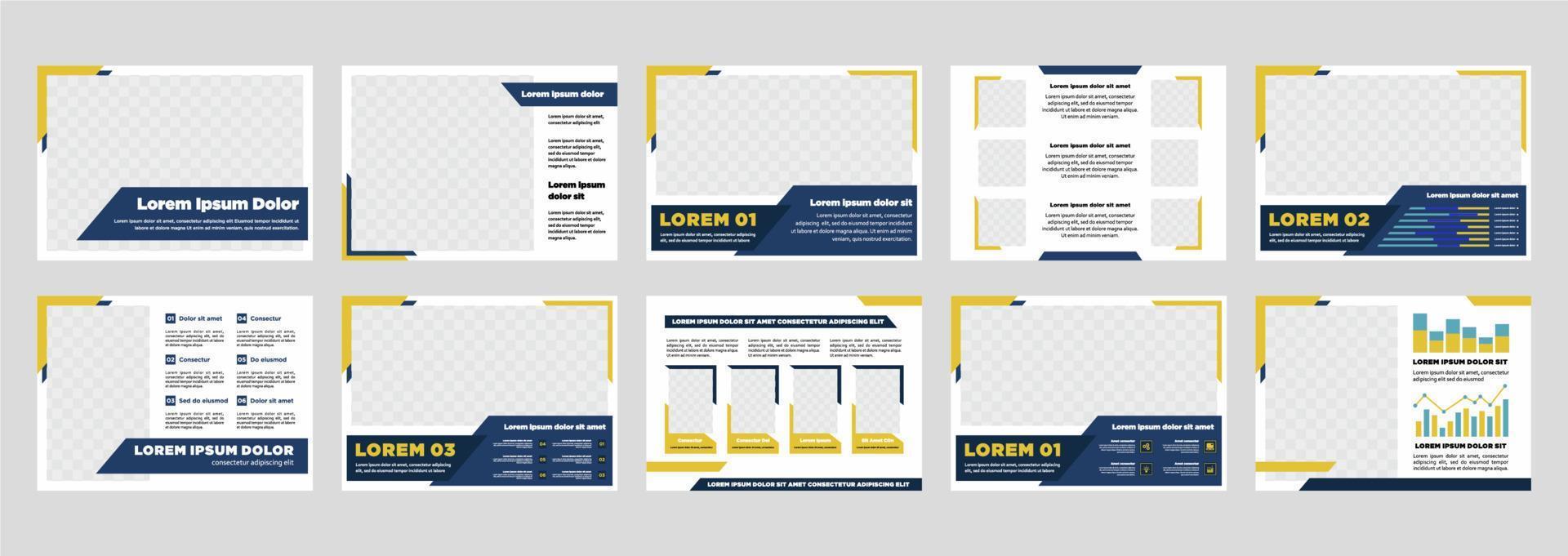 bedrijf presentatie Sjablonen set. gebruik voor modern presentatie achtergrond brochure ontwerp website schuif landen bladzijde jaar- verslag doen van bedrijf profiel vector