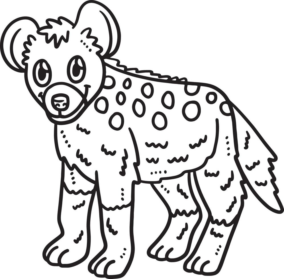 baby hyena geïsoleerd kleur bladzijde voor kinderen vector