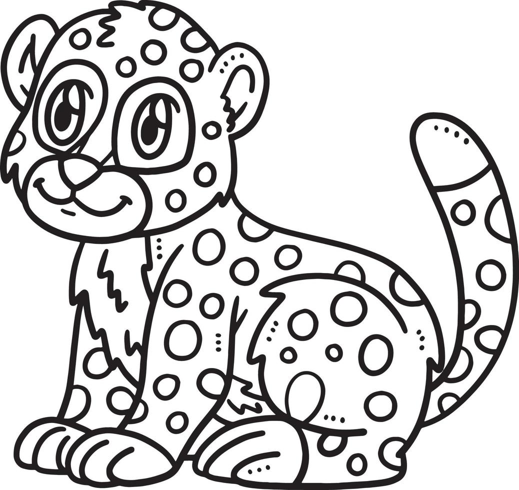 baby Jachtluipaard geïsoleerd kleur bladzijde voor kinderen vector