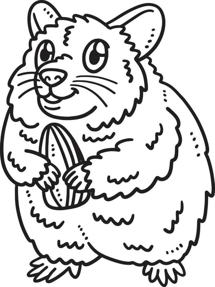 baby hamster geïsoleerd kleur bladzijde voor kinderen vector