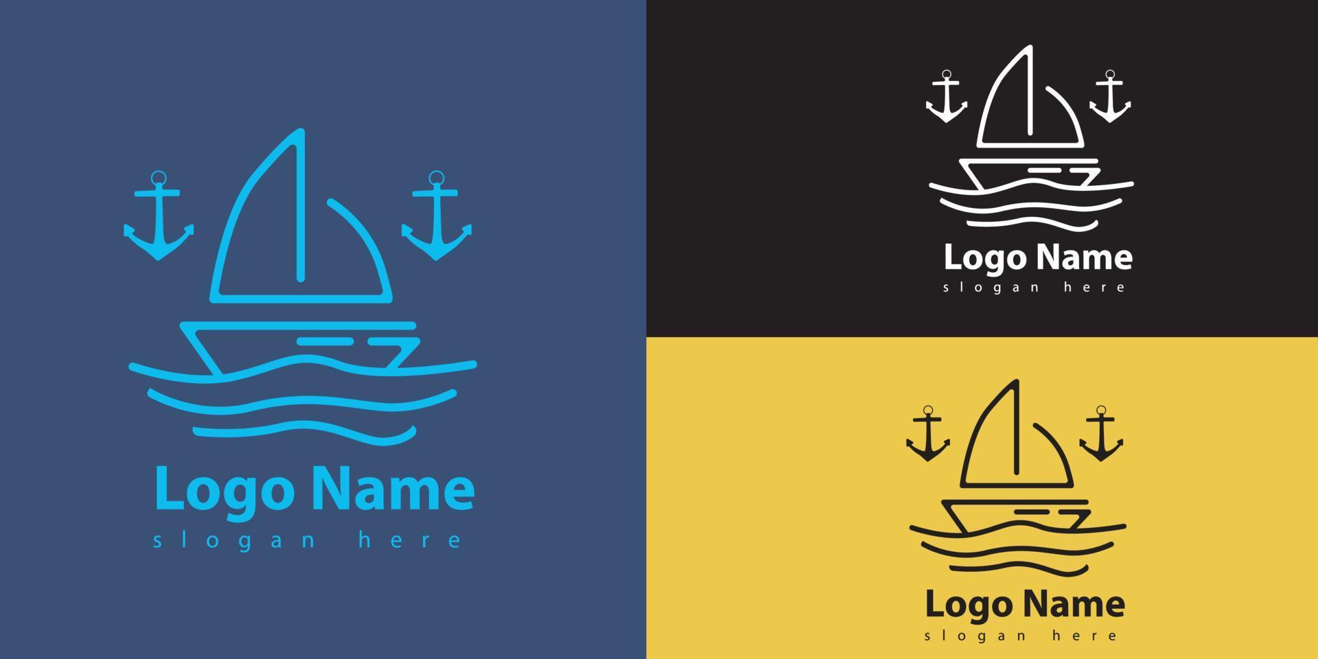 minimalistische passagier schip logo vector met divers kleur sjabloon