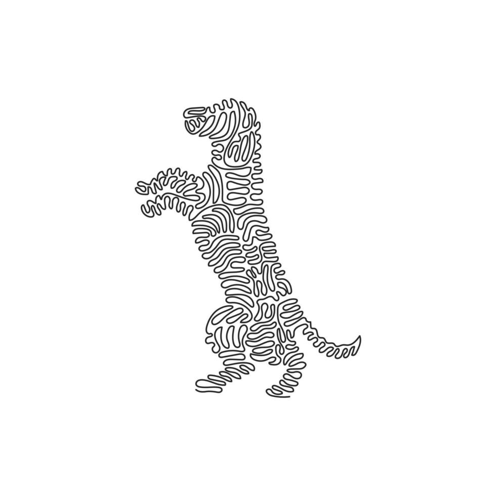 single een gekruld lijn tekening van schattig hond staand abstract kunst. doorlopend lijn trek grafisch ontwerp vector illustratie van vriendelijk huiselijk dier voor icoon, symbool, bedrijf logo, poster muur decor