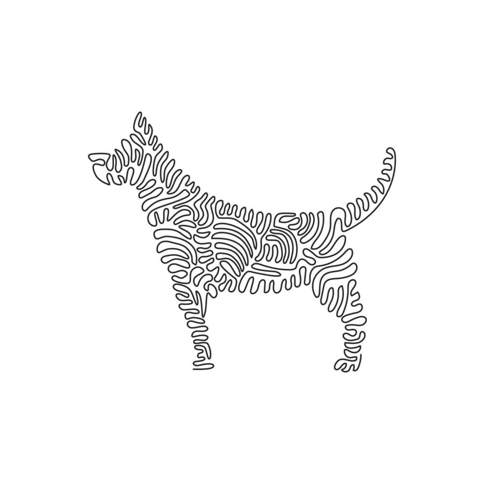 single kolken doorlopend lijn tekening van schattig hond abstract kunst. doorlopend lijn trek grafisch ontwerp vector illustratie stijl van vriendelijk huiselijk dier voor icoon, teken, minimalisme modern muur decor