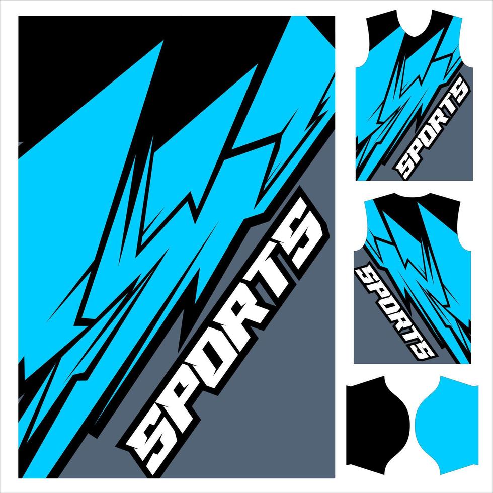 sport- Jersey patroon klaar naar afdrukken voor voetbal, Amerikaans voetbal, motorcross, racen, wielersport, inpakken sticker, lijn vector