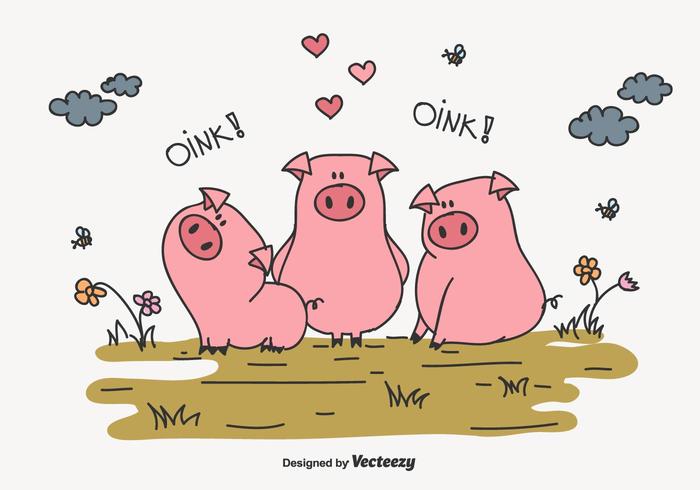 Drie kleine varkens vector illustratie