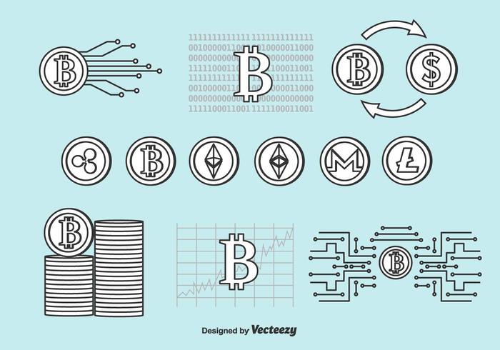 Crypto-valuta Vector Set