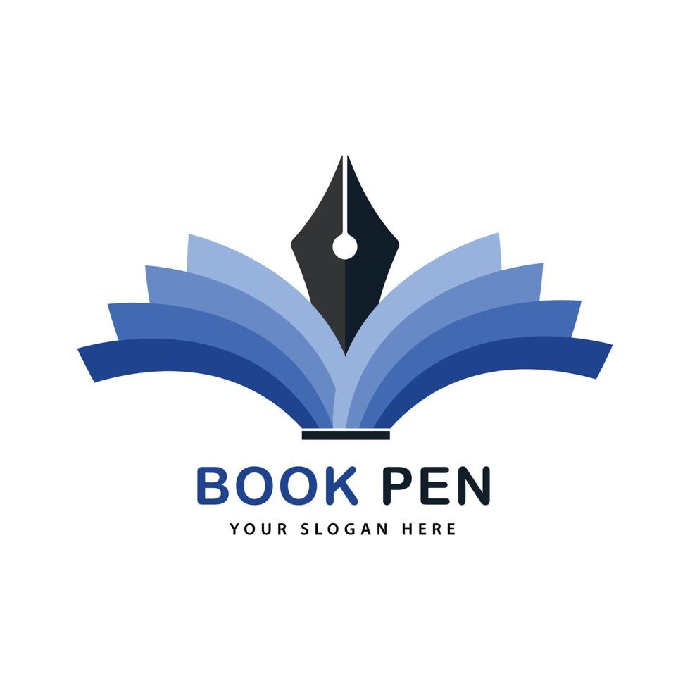boek pen logo vector sjabloon. onderwijs logo vector