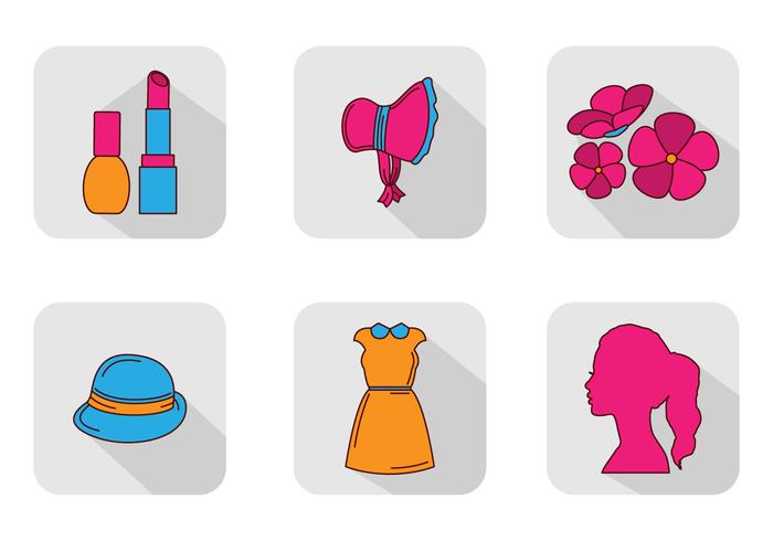 Vrouw pictogram Vector Set