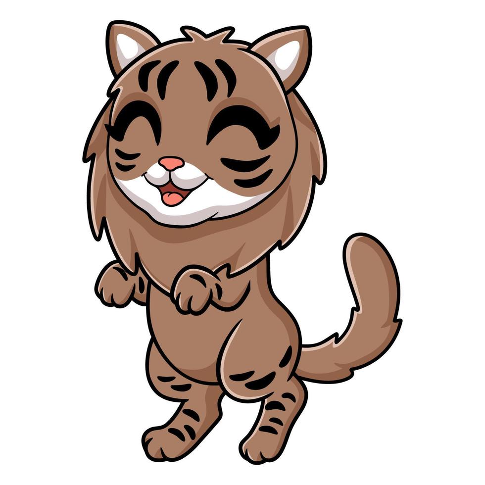schattig Siberisch kat tekenfilm staand vector